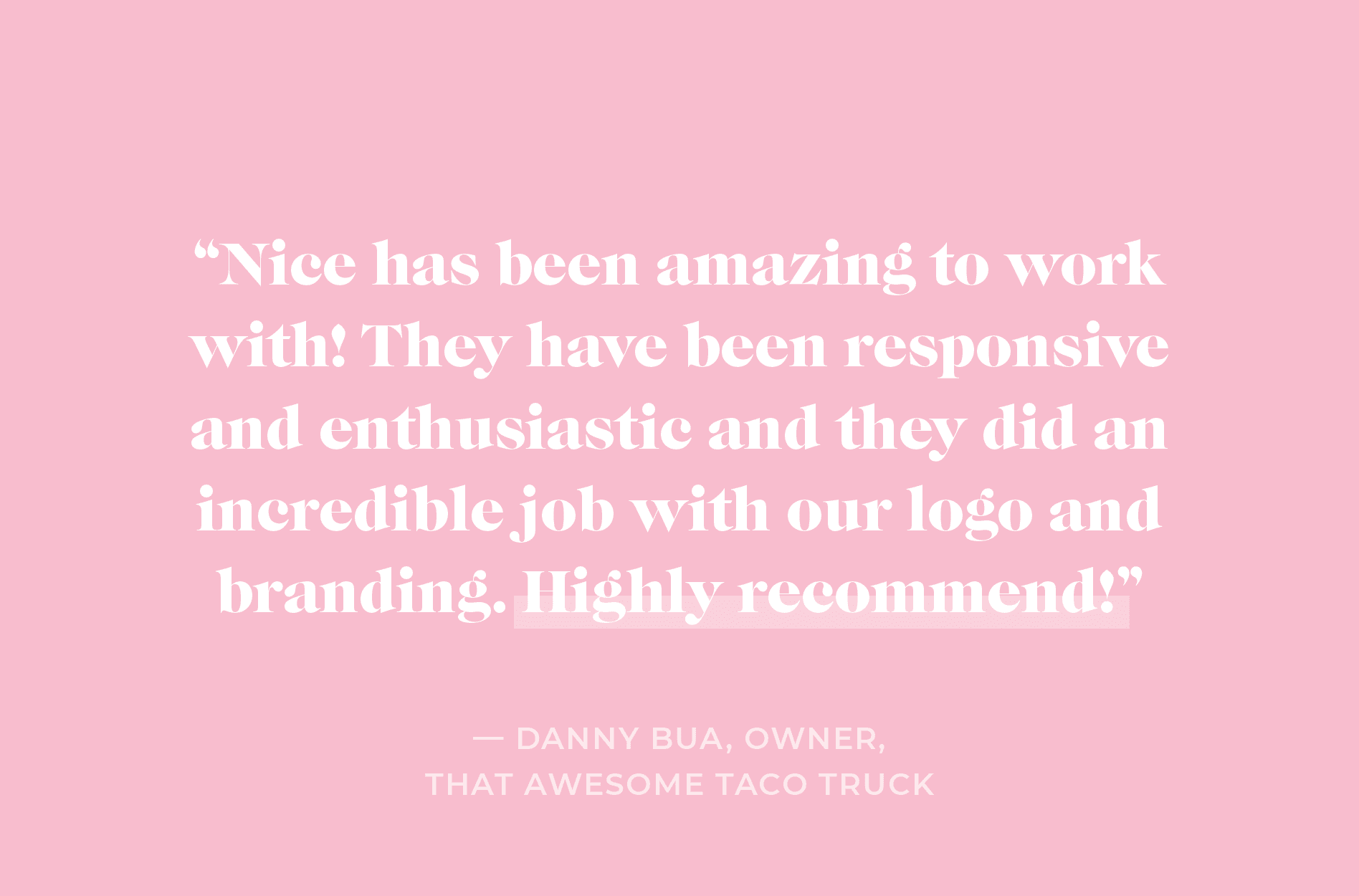 restaurant branding testimonial