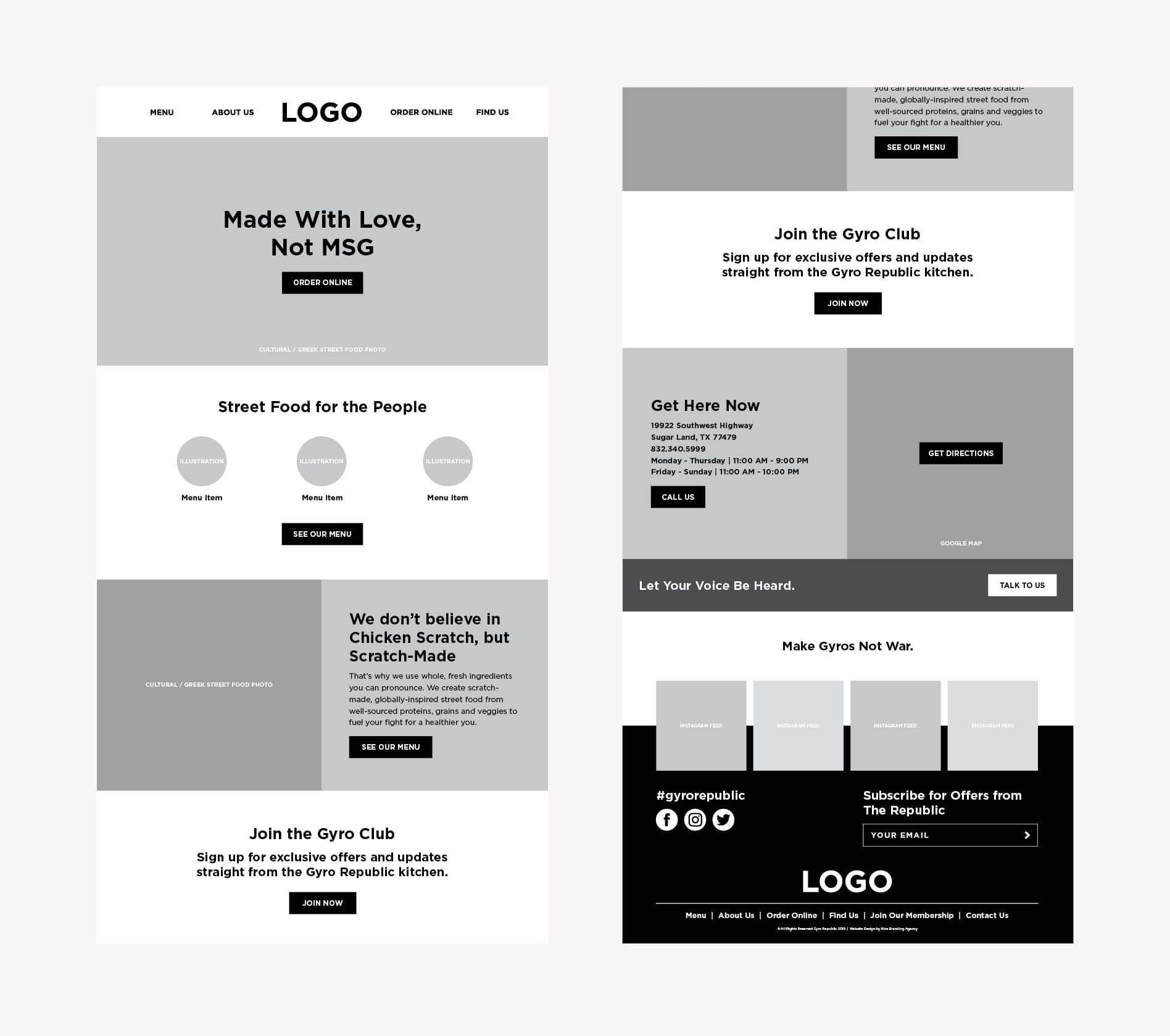 restaurant website design
