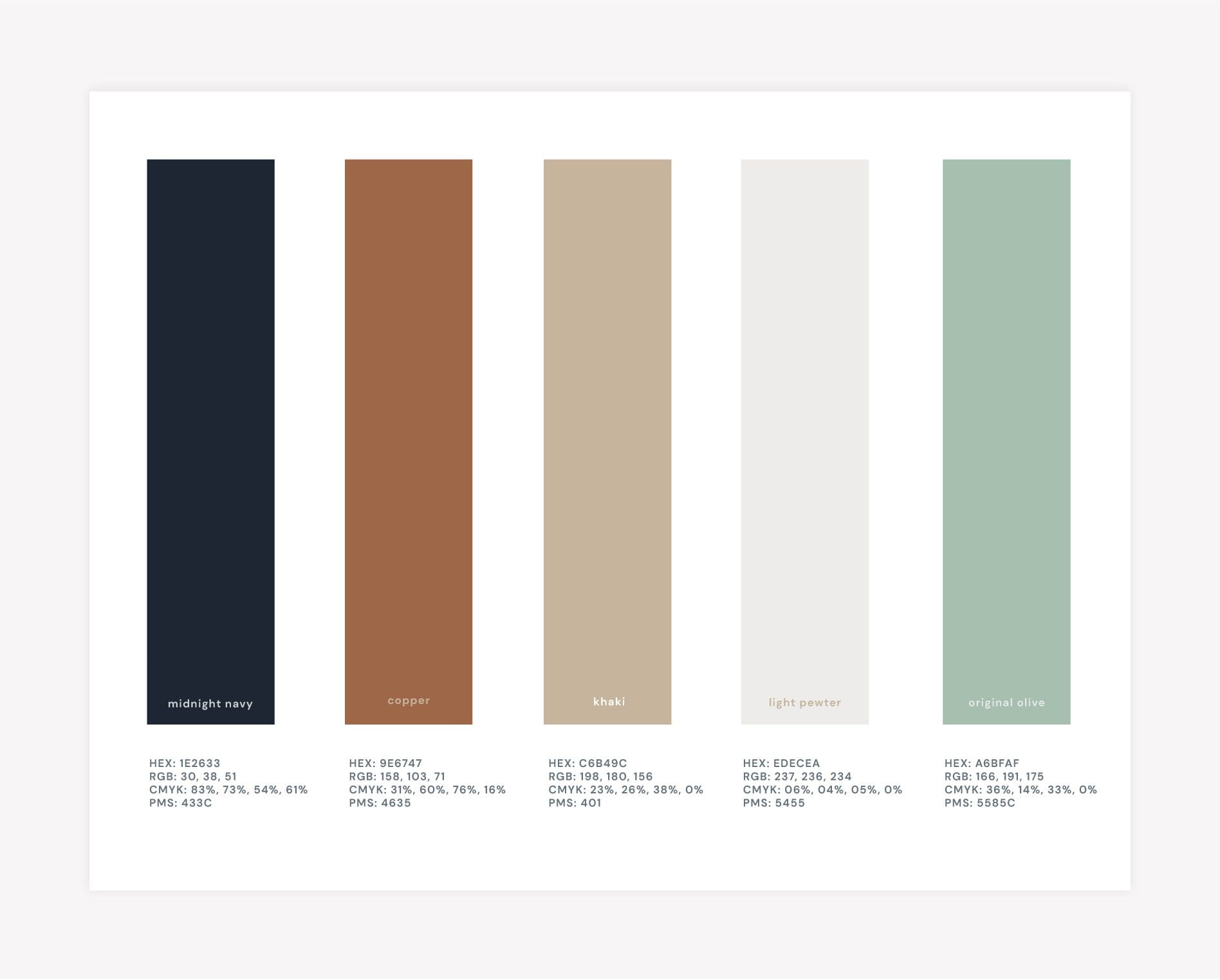 Range of colors used by Nashville Branding Experts