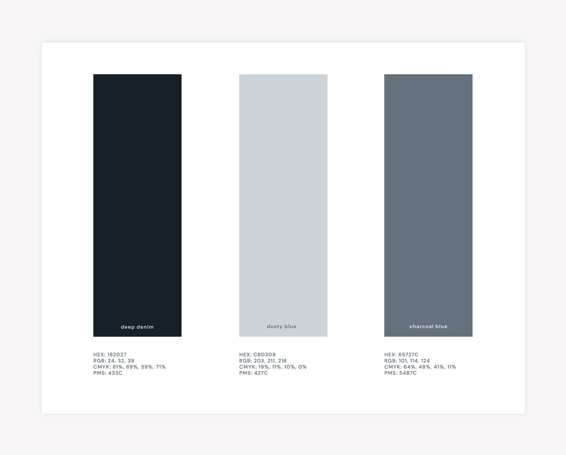 Colors used for restaurant branding project in Nashville, TN